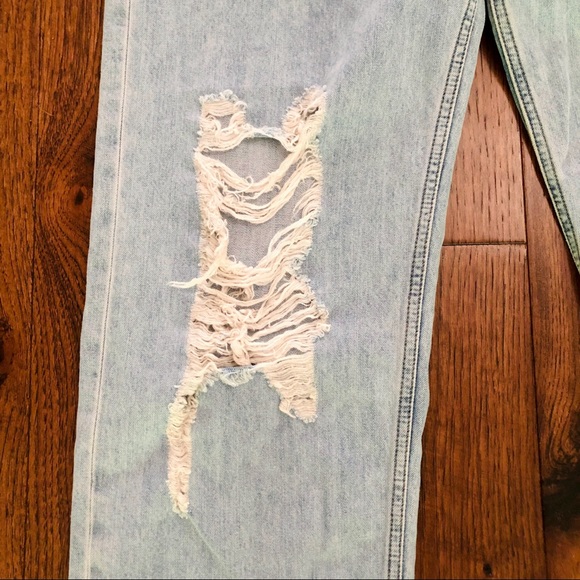 Diesel Light Blue Distressed Wide Leg Jeans - Picture 5 of 10